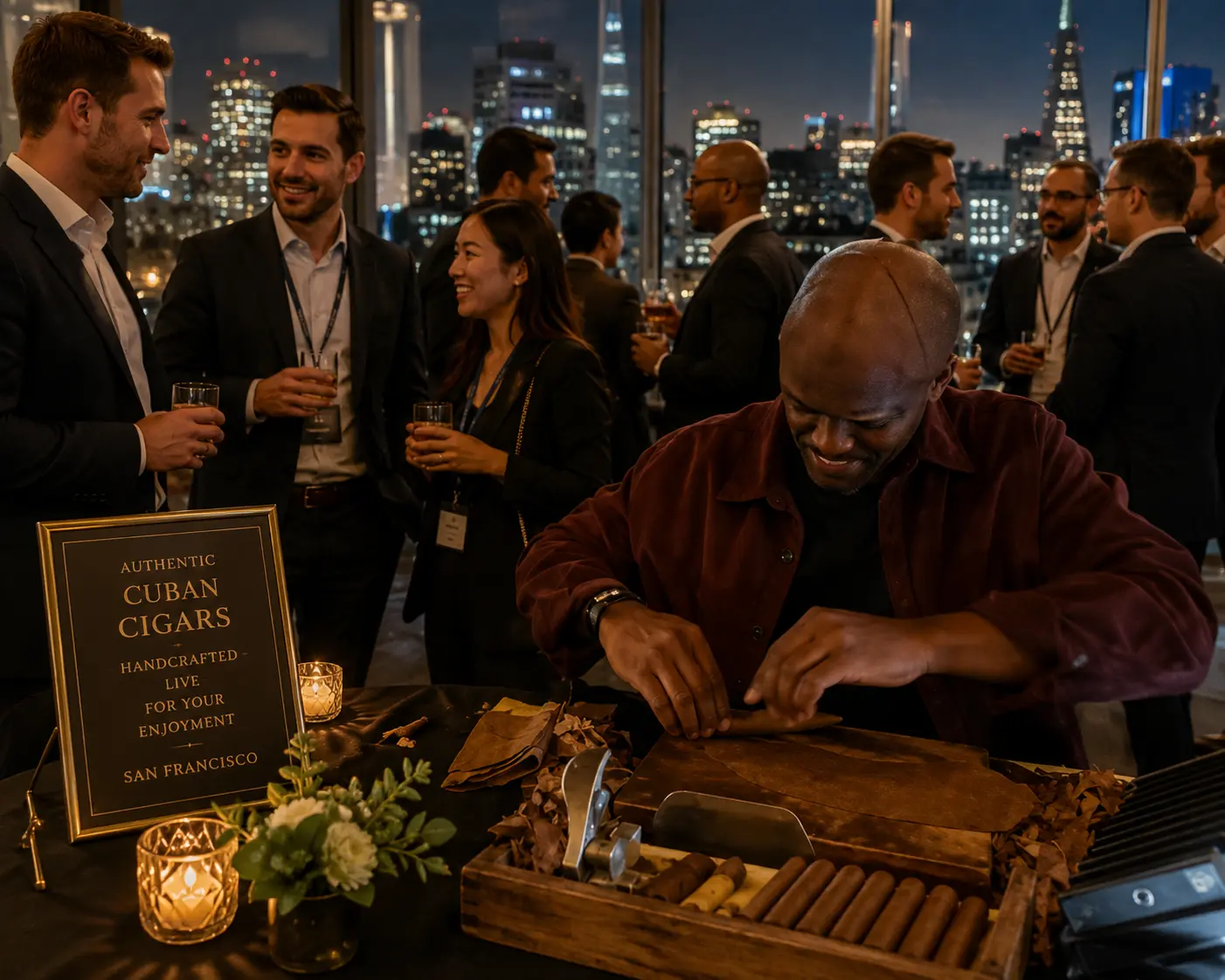 corporate event cigar roller